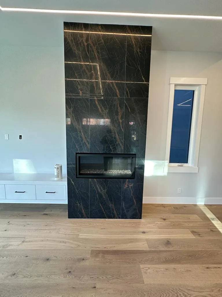 fileplace tiled with marble