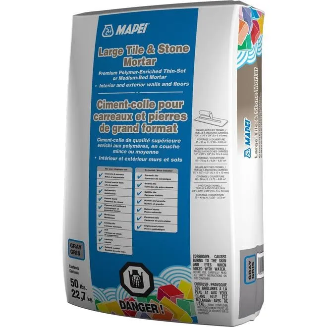 Mapei grey large tile mortar bag
