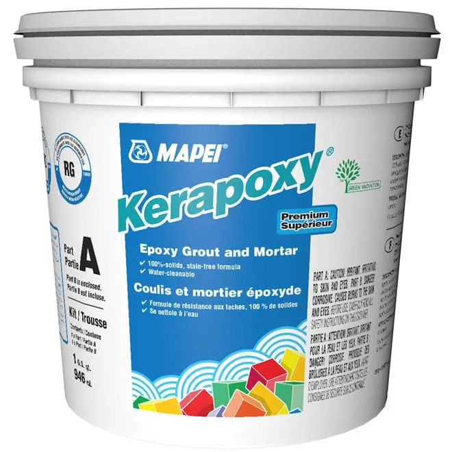 Mapei Kerapoxy stain-free grout and mortar