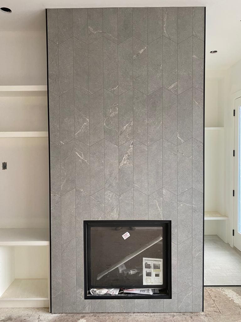 fireplace tiling in Calgary